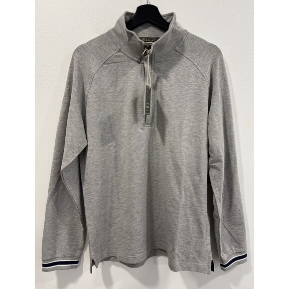 Ariat Men's Sweater 1/2 Zip Fleece Lightweight Pullover  Heather Grey Size Small - Picture 1 of 9